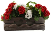 AMADEA Drevený obal na kvetináč tmavý s vtáčikmi, 52x21,5x17cm, český výrobok