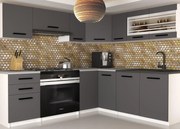 Kuchynská linka Belini 360 cm šedý mat s pracovnou doskou Lidia2  TOR LIDIA2/4/WT/SR/0/B1