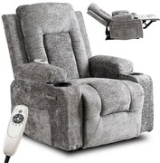 Masážne polohovateľné kreslo ARIEN sivý zamat - vintino.sk