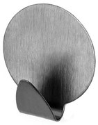 BISK Erga Trendy, okrúhly samolepiaci 1-háčik na uteráky (2ks), oceľová, ERG-05707