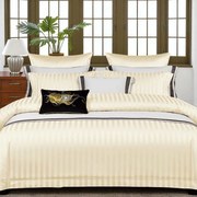 Saténové obliečky KELLER ECRU 3-dielna súprava 140x200 cm