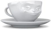 Biela usmievavá porcelánová šálka na kávu 58products, objem 200 ml