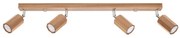 Bodové svietidlo Zeke, 4x drevené tienidlo, (možnosť polohovania)