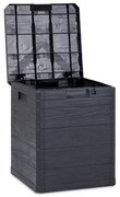 Úložný box na podušky Woody tmavosivá, 90 l