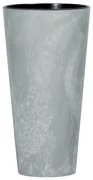 Kvetináč TUBUS SLIM BETON EFFECT s vložkou 25 cm,sivý, 25 cm