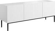 TV stolík Nicole 150 cm - biely mat / čierne nožičky