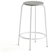 Barová stolička TIMMY, biely rám, svetlošedý sedák, V 630 mm