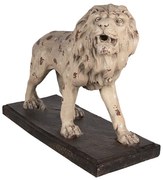 Béžová antik dekoratívna socha lev Lion - 55*23*40 cm