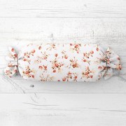 Biante Vankúš valec bonbon Sandra SA-304 Oranžovo žlté ružičky na bielom 15x40 cm