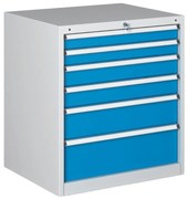 Dielenská zásuvková skriňa na náradie WL/BL, 6 zásuviek, 723 x 580 x 800 mm