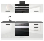 Kuchynská linka Belini Premium Full Version 180 cm biely lesk s pracovnou doskou SOPHIA