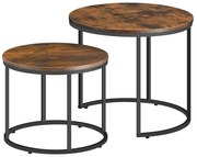 Súprava konferenčných stolíkov TAYLOR, rustikálne hnedá