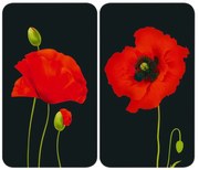 Kryty na sporák v súprave 2 ks z tvrdeného skla 52x30 cm Poppy - Maximex