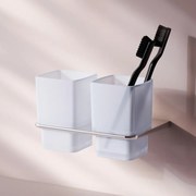 Sklenený pohár na zubné kefky AM.PM Inspire 2.0 AIB343400 nástenný, dvojitý, chróm