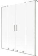 Mexen Velar L Duo, 2-krídlová posuvná vaňová zástena 150 x 150 cm, 8mm sklo námraza, brúsená oceľ, 896-150-003-32-97