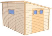 Drevený domček KOSATEC (2,7 × 3,95 m)