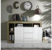 Komoda LENOR biela/hnedá