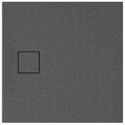 Cersanit Tako Slim, štvorcová sprchová vanička 80x80x4 cm + šedý sifón, šedá matná, S932-161