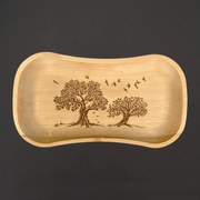 AMADEA Drevený servírovací podnos stromy, masívne drevo, 30 cm
