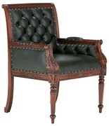 furniture-nabytek.cz - Masívne kancelárske kreslo Cambridge II, mahagón, lakované, zelené