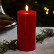 SIRIUS Vosková LED svíčka Sille Red, 15 cm, červená, prům. 7,5 cm