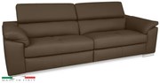 Moderná kožená pohovka LOREN II (4P), hnedá (madras - 111 bark)