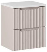 Závěsná skříňka pod umyvadlo Nova Cashmere II s deskou 50 cm kašmírová/bílá