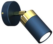 Bodové svietidlo Joker, 1x zlaté/tmavomodré kovové tienidlo, db