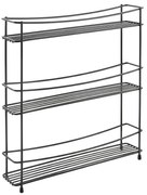 Čierna trojposchodová polica na korenie Metaltex Kumino Lava