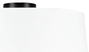 Stropné svietidlo matná čierna s bielym tienidlom 45 cm - Combi