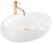 Rea Melania, umývadlo na dosku 60x41x14,5 cm, biela lesklá, REA-U0656