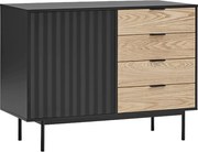 Teulat Sierra drevená komoda so zásuvkami - Čierna - 108 cm