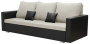 Pohovka 3-miestna s funkciou spania EKO Svetlo béžová/čierna