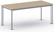 Rokovací kancelársky stôl PRIMO INVITATION, 180x80 cm, sivostrieborná podnož, buk
