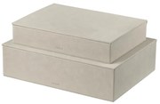 Béžové úložné boxy v súprave 2 ks s vekom z umelej kože 40x30x11 cm Sahla – Blomus