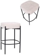 Štvorcová barová stolička s opierkou na nohy Dolly, béžová