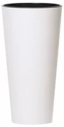 Kvetináč TUBUS SLIM s vložkou 30 cm, biely matný, 30 cm