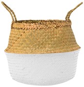 Tutumi Tutumi, prírodný kôš Boho 32x32x28 cm 381181B, hnedá-biela, HOM-06660