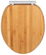 WENKO 25224100 - WC sedadlo BAMBOUSA 34,5x40,5 cm hnedá/strieborná
