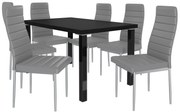 Jedálenský set 1 + 6 Belini čierny / popol Moderno MOD/0/ZES/B/6P