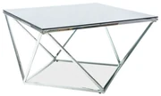 Konferenčný stolík Silver A III 80 x 80 cm, číra / strieborná
