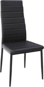 Jedálenská stolička Zita, čierna ekokoža%