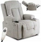 Masážne polohovateľné kreslo ARIEN sivý menšester - vintino.sk