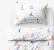Goldea detské bavlnené obliečky - plachetnice 150 x 200 a 50 x 60 cm