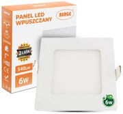 BERGE LED panel štvorcový 120x120x20mm vstavaný - 6W - 230V - 390Lm - teplá biela