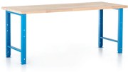 Výškovo nastaviteľný dielenský stôl Basic 200 x 80 cm, modrá