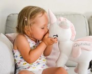 Mojkáčik - Plyšový jednorožec biely L