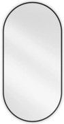 Mexen Loft, oválne kúpeľňové zrkadlo 100 x 50 cm, farba rámu čierna matná, 9851-100-050-000-70