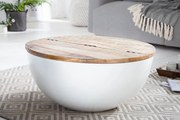 Konferenčný stolík z recyklovaného dreva Jakarta biely 70cm
