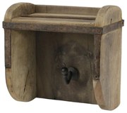 Hnedá drevená polička s háčikom z tehlovej formy Grimaud - 14*8*15 cm